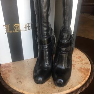LAMB: Black Learher Boots SZ 6.5